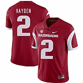 Arkansas Razorbacks 2 Chase Hayden Red College Football Jersey Dzhi,baseball caps,new era cap wholesale,wholesale hats